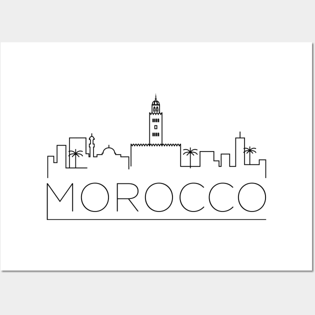 Morocco Minimal Skyline Wall Art by kursatunsal